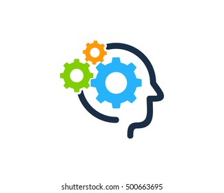 Brain Gear Mechanic Mind Logo Design Template