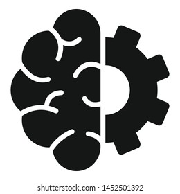 Brain gear smart icon. Simple illustration of brain gear smart vector icon for web design isolated on white background