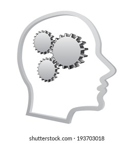 Brain gears in head shape 