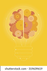 Brain Gears in Light Bulb