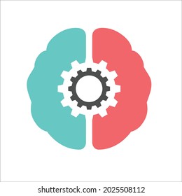 brain with gears in the middle.