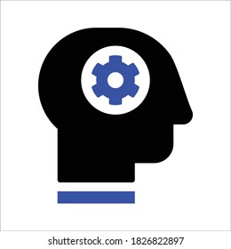 Brain With Gears vector icon