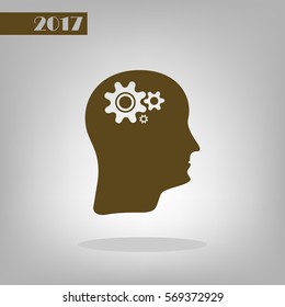 Brain Gears vector icon