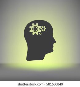 Brain Gears vector icon