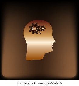Brain Gears vector icon