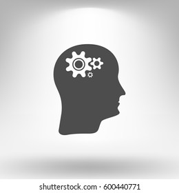 Brain Gears vector icon
