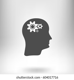 Brain Gears vector icon