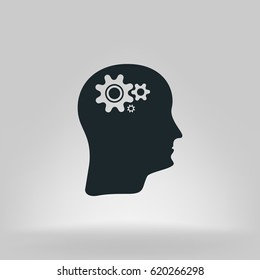 Brain Gears vector icon