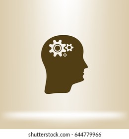 Brain Gears vector icon