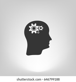 Brain Gears vector icon