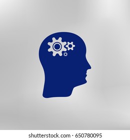 Brain Gears vector icon