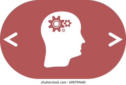 Brain Gears vector icon