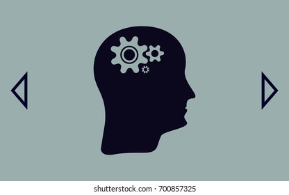 Brain Gears vector icon