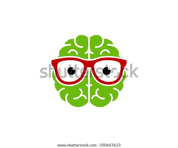 Brain Geek Brain Nerd Logo Design Stock Vector Royalty Free