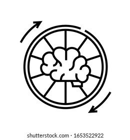 Brain generation line icon, concept sign, outline vector illustration, linear symbol.