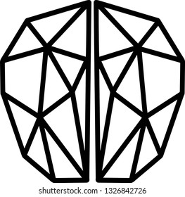 Brain geometric b&w  vector illustration