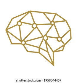 Brain and geometric logo, icon and vector