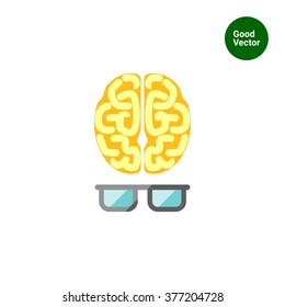 Brain with glasses
