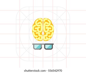 Brain with glasses