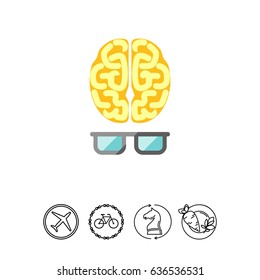 Brain with glasses