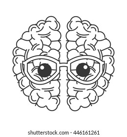brain with glasses icon