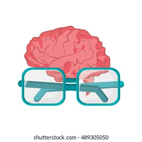 brain and glasses  icon