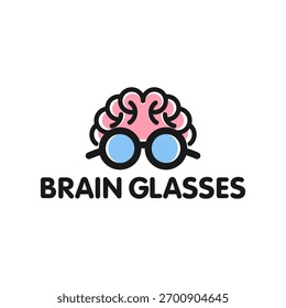 Logotipo de las gafas para el cerebro – Pensamiento inteligente y símbolo de creatividad