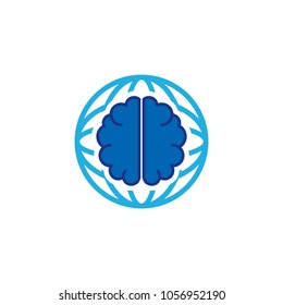 Brain Globe Logo Icon Design