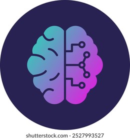 Brain Glyph Circle Gradient Icon