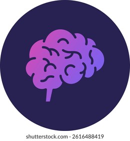 Brain Glyph Circle Gradient Icon