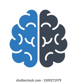 brain glyph colour vector icon