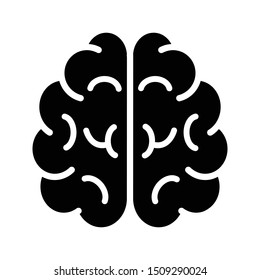 brain glyph flat vector icon