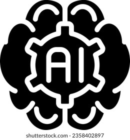 vector de ilustración de icono de glifo cerebral