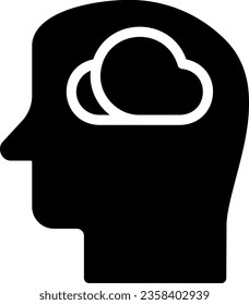 brain glyph icon illustration vector