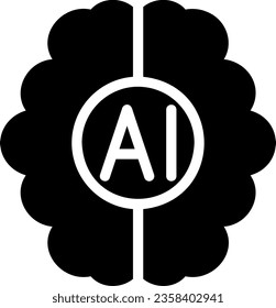 brain glyph icon illustration vector
