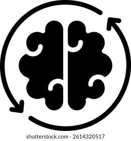 brain glyph icon illustration vector