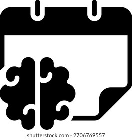 Vector de ilustración de icono de glifo cerebral