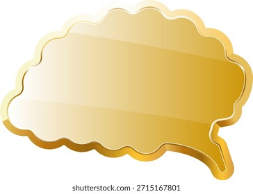 Goldsymbol für das Gehirn. Einzeln auf transparentem Hintergrund.