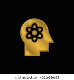 Icono metálico chapado en oro o vector de logotipo