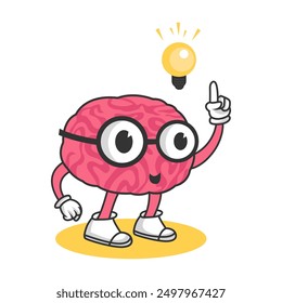 Brain got an idea character 