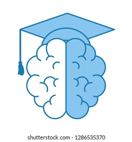 brain with graduation cap
