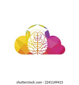 Brain and graduation cap with cloud icon design. Educational and institutional logo design.	