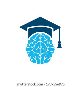Brain and graduation cap icon design. Educational and institutional logo design.
