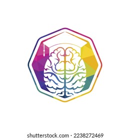 Brain and graduation cap icon design. Educational and institutional logo design.