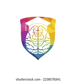 Brain and graduation cap icon design. Educational and institutional logo design.	
