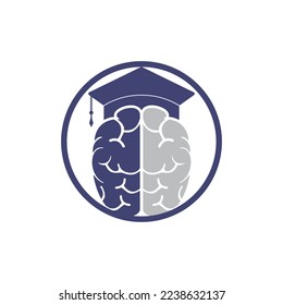 Brain and graduation cap icon design. Educational and institutional logo design.	