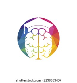 Brain and graduation cap icon design. Educational and institutional logo design.	