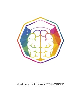 Brain and graduation cap icon design. Educational and institutional logo design.	