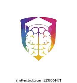 Brain and graduation cap icon design. Educational and institutional logo design.	