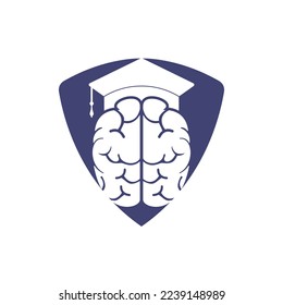 Brain and graduation cap icon design. Educational and institutional logo design.	